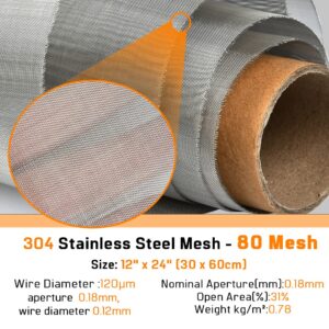 Woven Wire Mesh SS Wire 80 Mesh 0.12mm